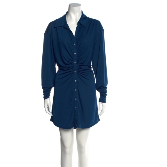 Cinq à Sept Blue Laguna Arden Ruched Mini Dress XS - Picture 1 of 7